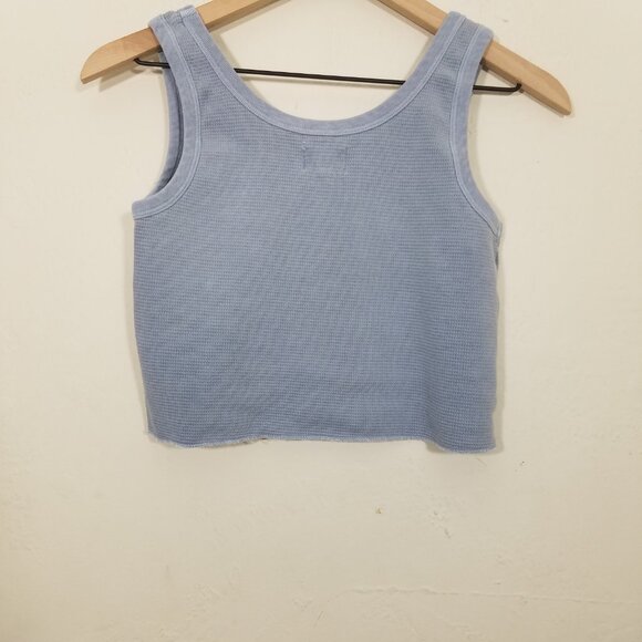 MATE the Label Organic Cotton Thermal Crop Tank Top Blue Size M - Picture 3 of 5